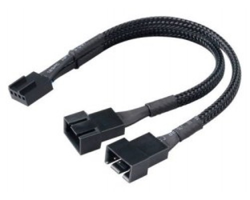 Cable divisor PWM 04P para 2 ventiladores negro 15cm